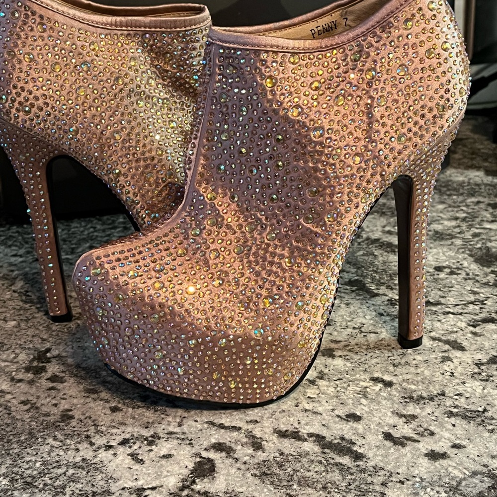 Kiss Kouture Penny Champagne Platform Bootie US Women Size 7